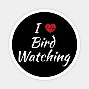 I Love Bird Watching Cute Red Heart V2 Magnet